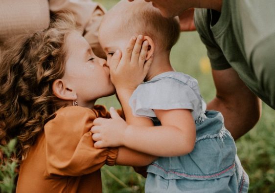 a person and a couple of children