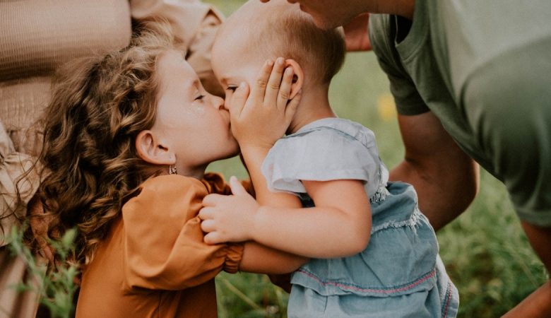 a person and a couple of children